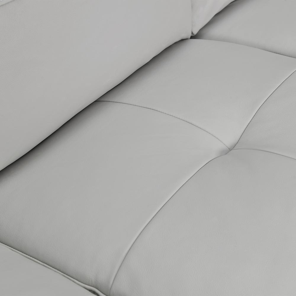 Bergen 87" Leather Square Arm Sofa, Dove Grey
