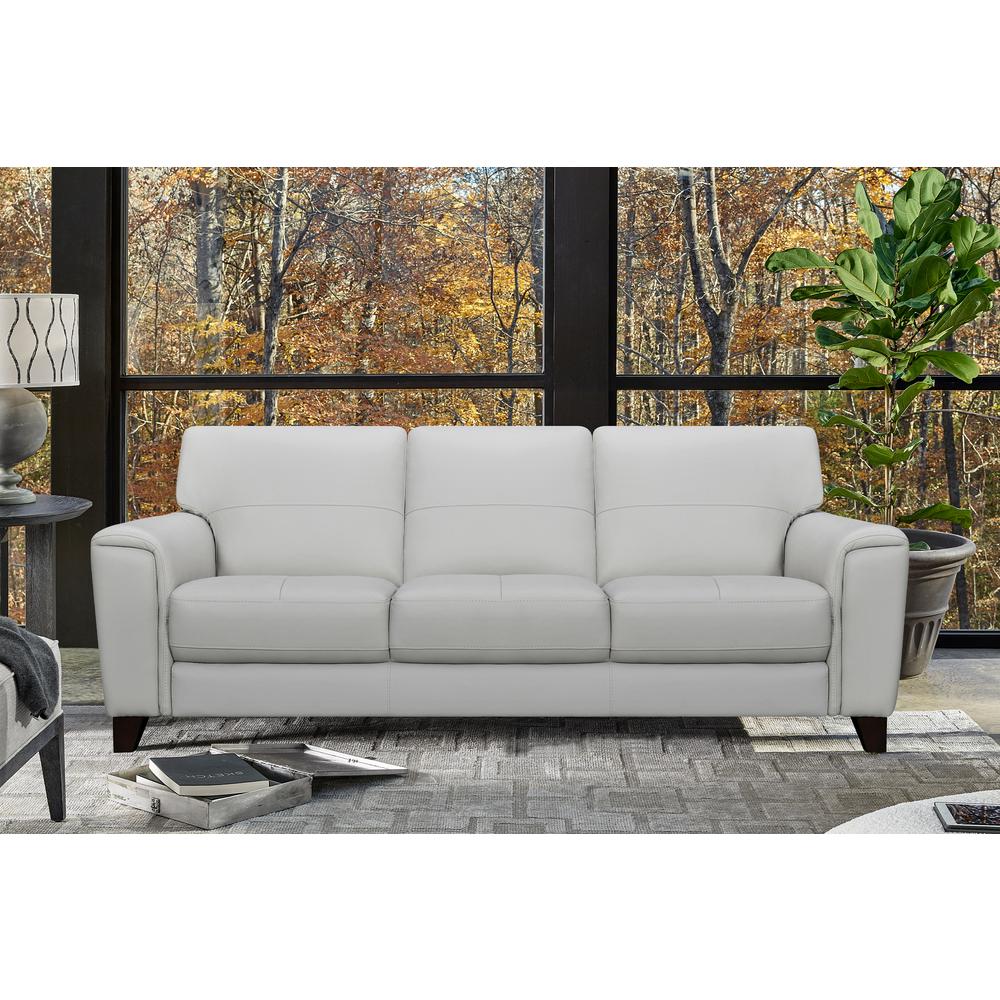 Bergen 87" Leather Square Arm Sofa, Dove Grey