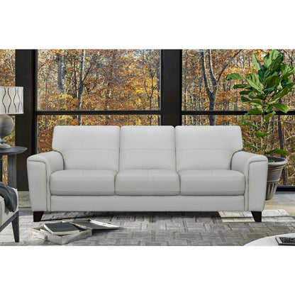 Bergen 87" Leather Square Arm Sofa, Dove Grey