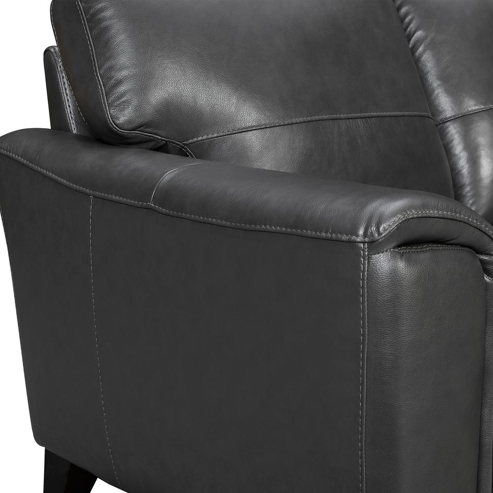 Bergen 87" Leather Square Arm Sofa, Pewter