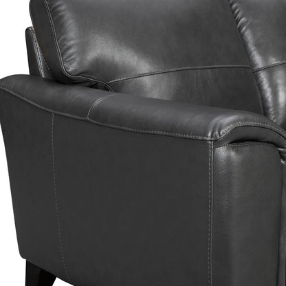 Bergen 87" Leather Square Arm Sofa, Pewter