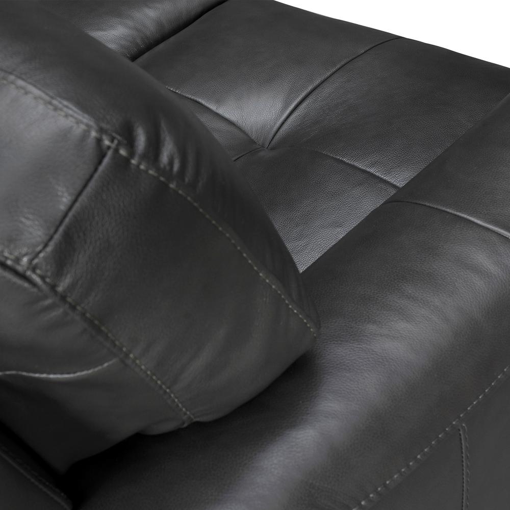 Bergen 87" Leather Square Arm Sofa, Pewter
