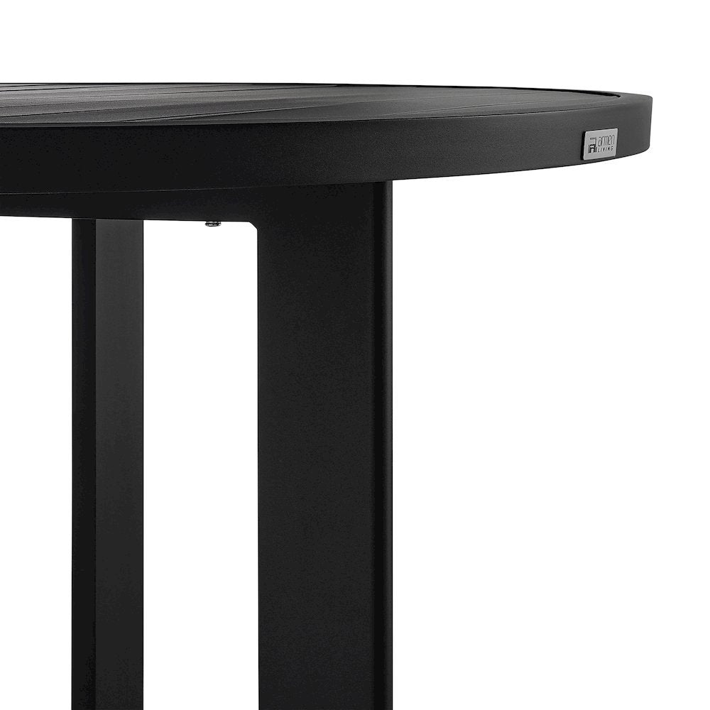 Outdoor Dining Table – Black Round Outdoor Table for 6 in Aluminum