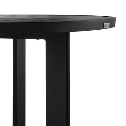 Outdoor Dining Table – Black Round Outdoor Table for 6 in Aluminum