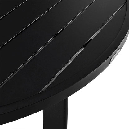 Outdoor Dining Table – Black Round Outdoor Table for 6 in Aluminum
