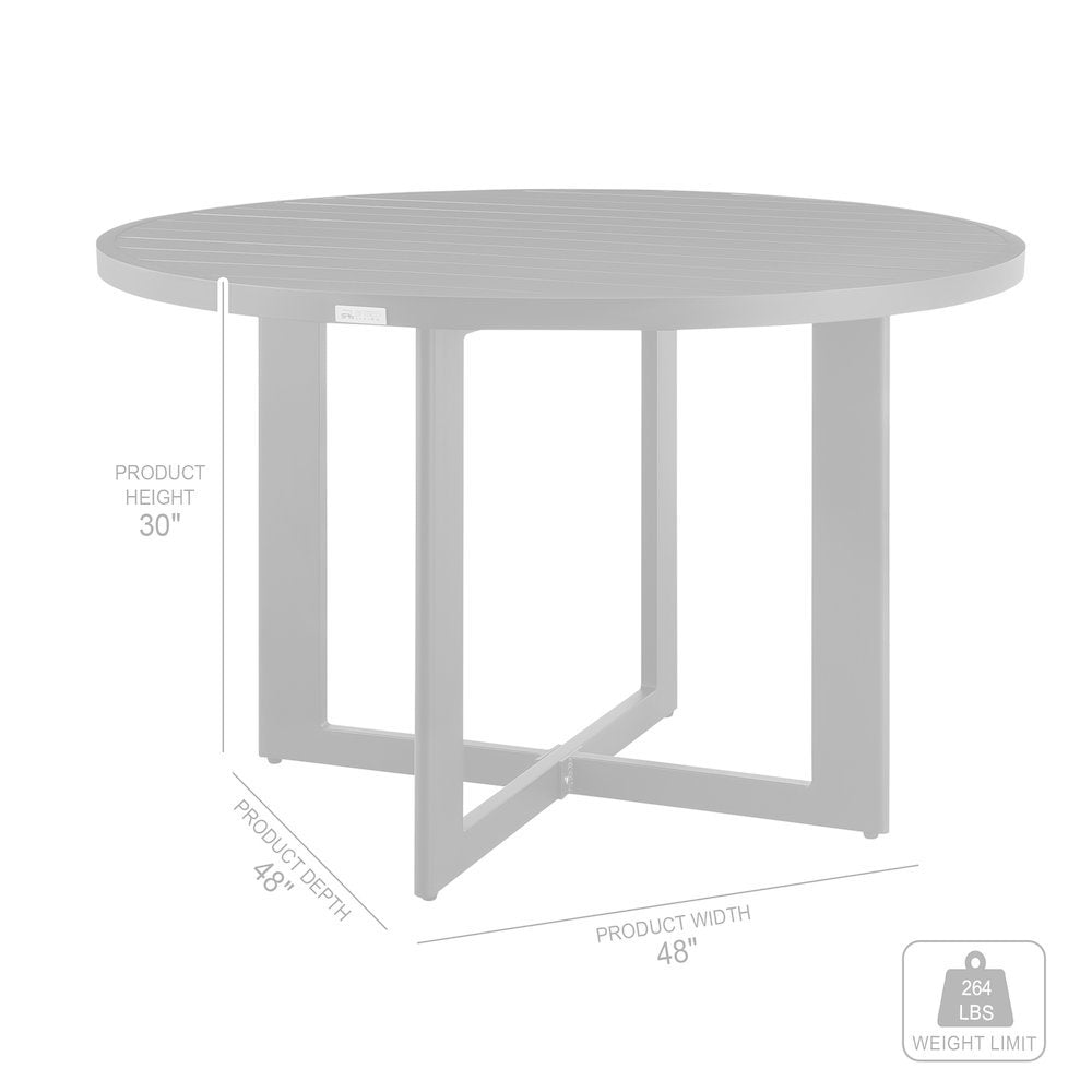 Outdoor Dining Table – Black Round Outdoor Table for 6 in Aluminum