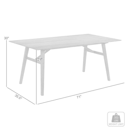 Channell Wood Dining Table in Walnut Finish