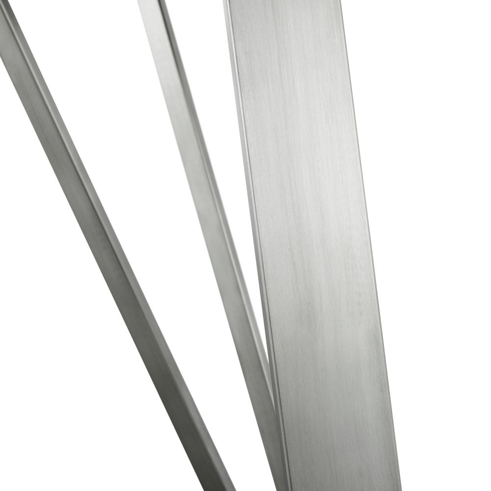 Cressida Glass and Stainless Steel Rectangular Dining Room Table