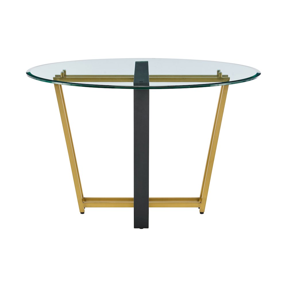 Devi 48" Round Dining Table in Gold Stainless Steel