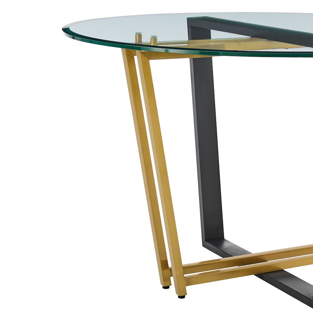 Devi 48" Round Dining Table in Gold Stainless Steel