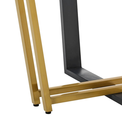 Devi 48" Round Dining Table in Gold Stainless Steel