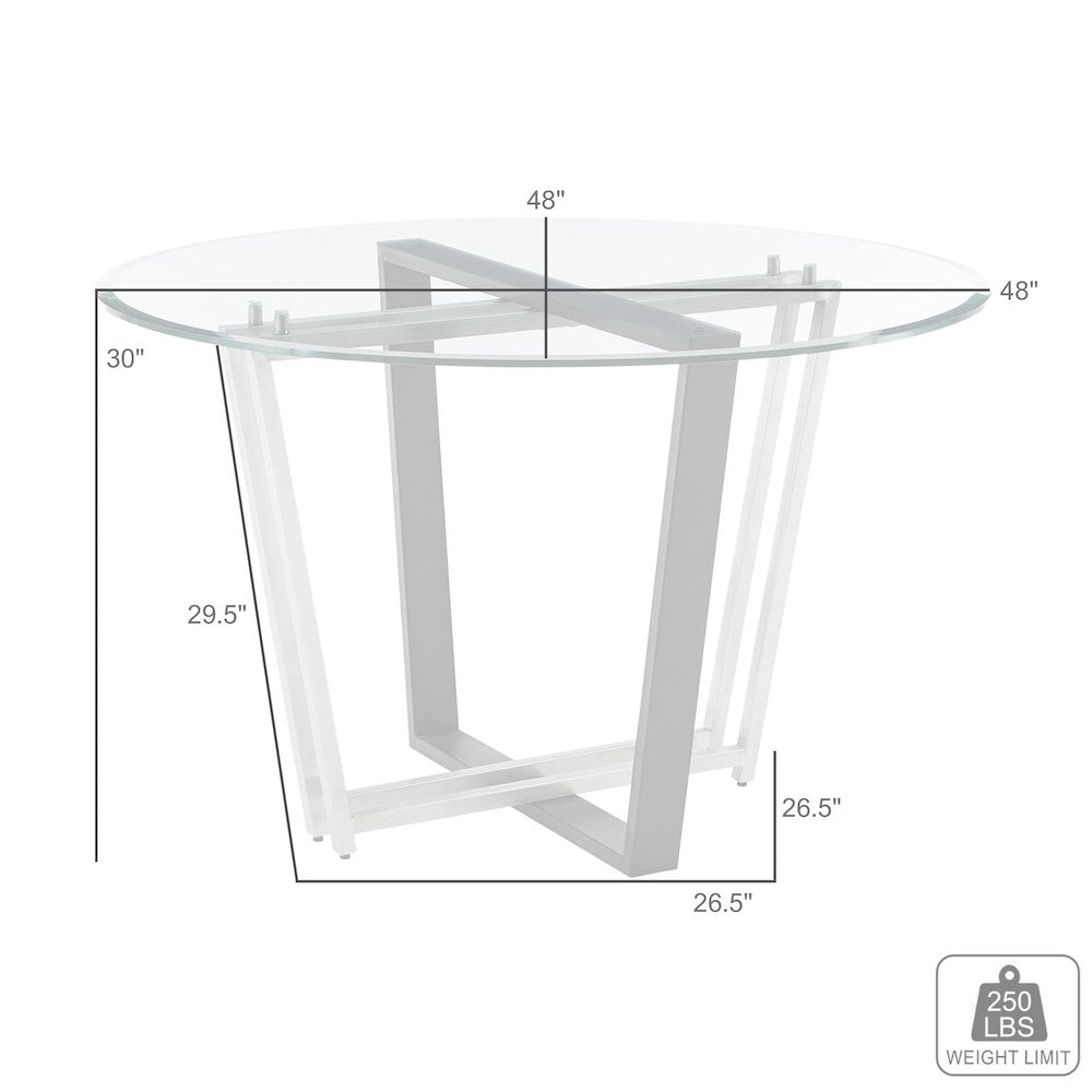 Devi 48" Round Dining Table in Gold Stainless Steel