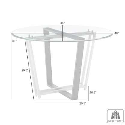 Devi 48" Round Dining Table in Gold Stainless Steel