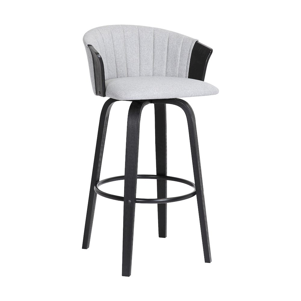 Diana Upholstered Wood Swivel Bar or Counter Stool