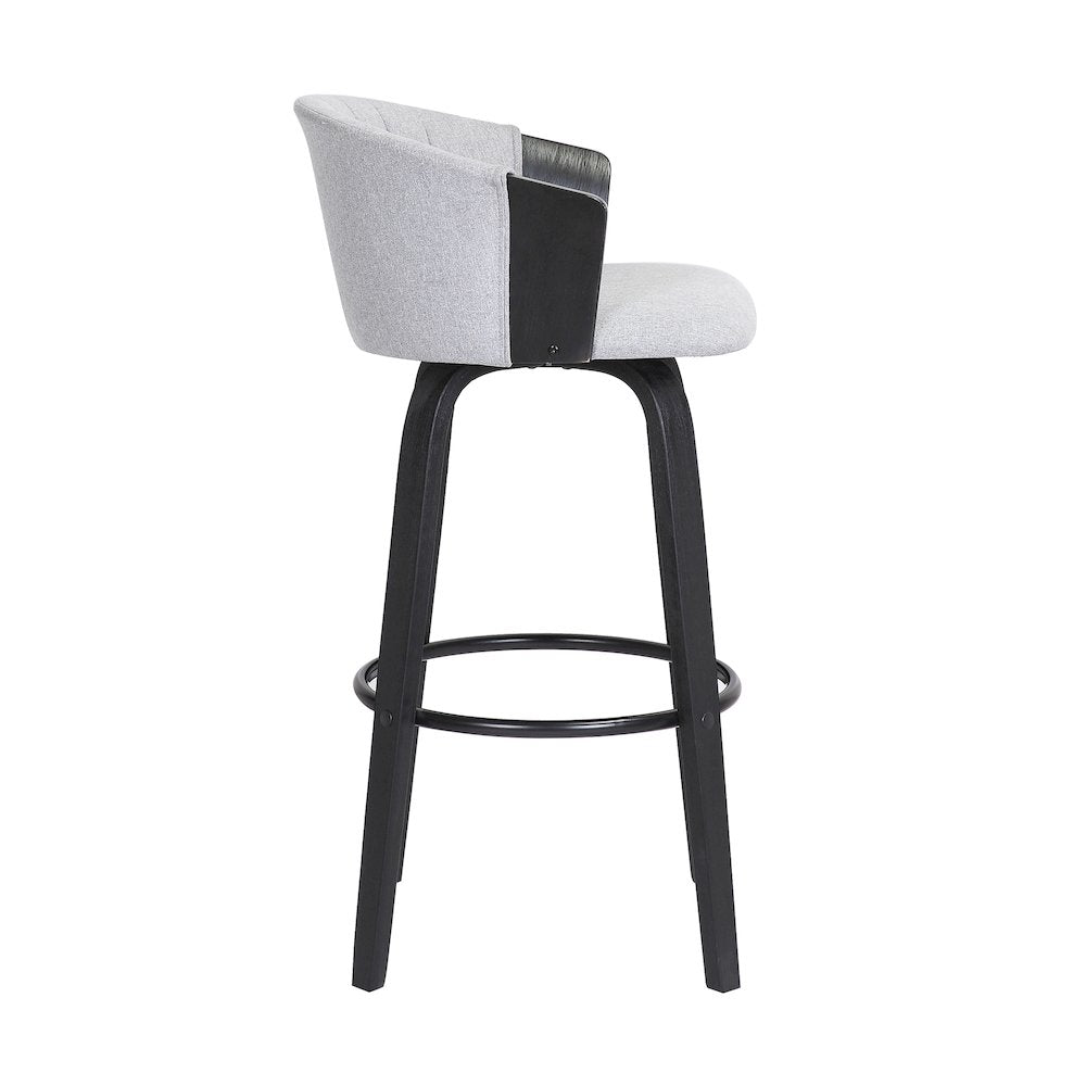 Diana Upholstered Wood Swivel Bar or Counter Stool