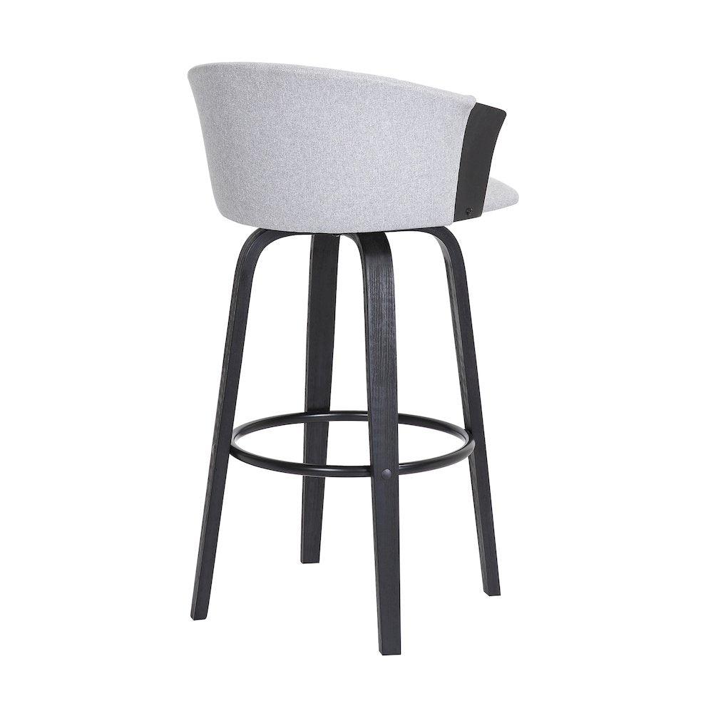 Diana Upholstered Wood Swivel Bar or Counter Stool