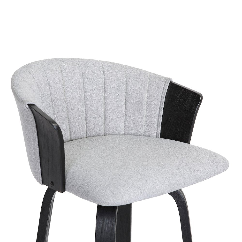 Diana Upholstered Wood Swivel Bar or Counter Stool