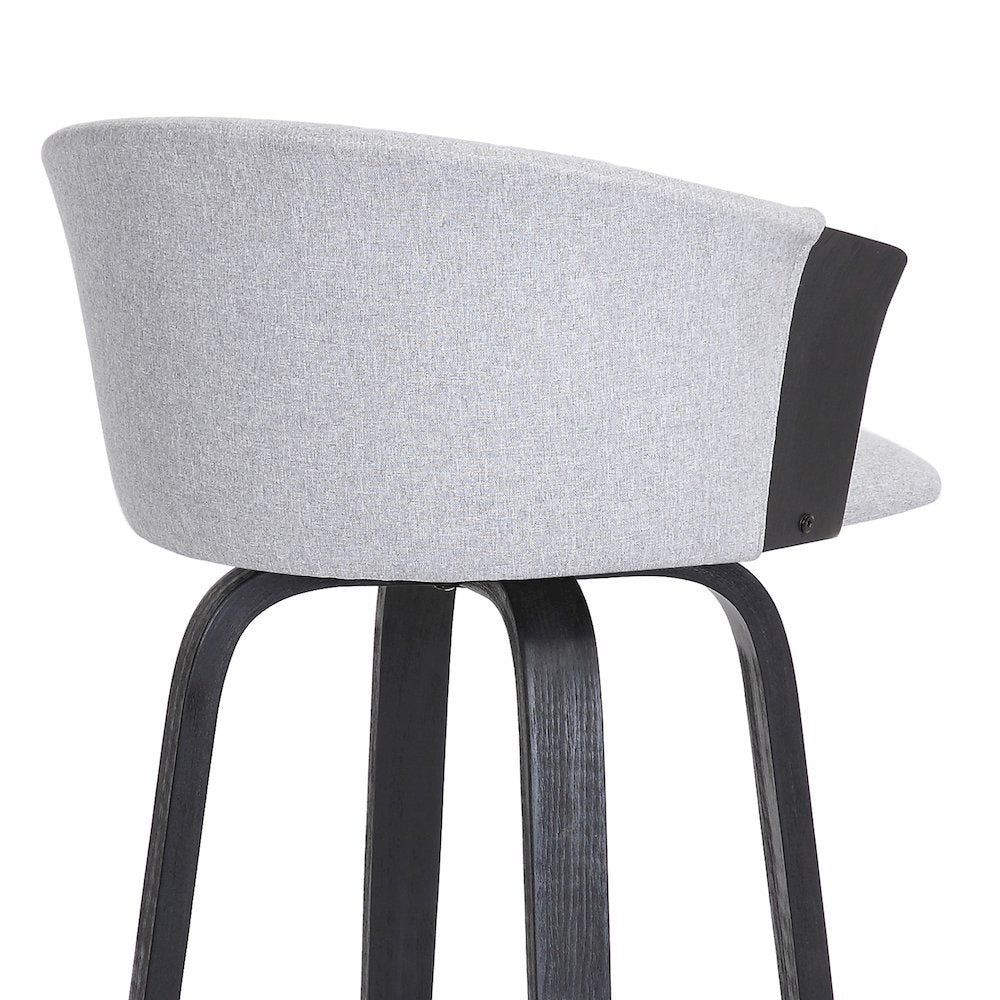 Diana Upholstered Wood Swivel Bar or Counter Stool