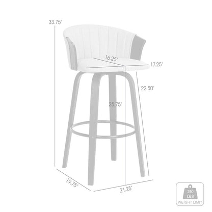 Diana Upholstered Wood Swivel Bar or Counter Stool