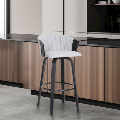 Diana Upholstered Wood Swivel Bar or Counter Stool
