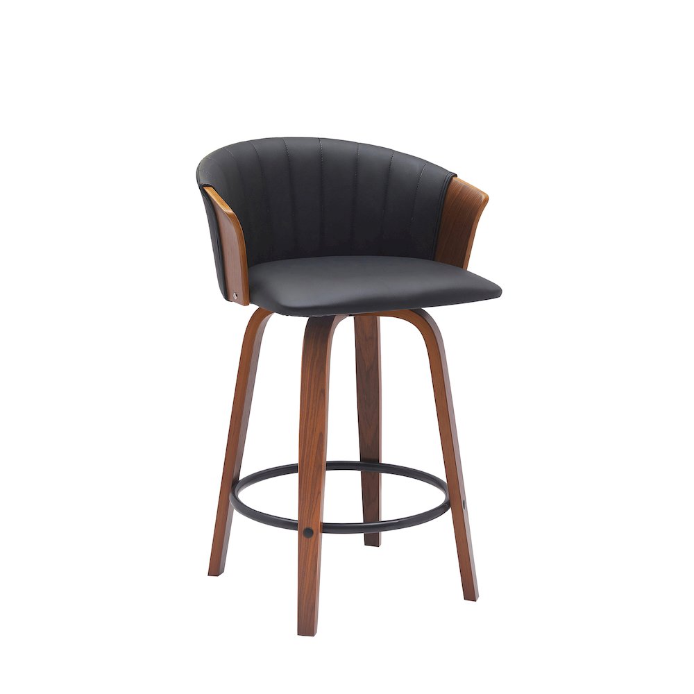 Diana Upholstered Wood Swivel Bar or Counter Stool