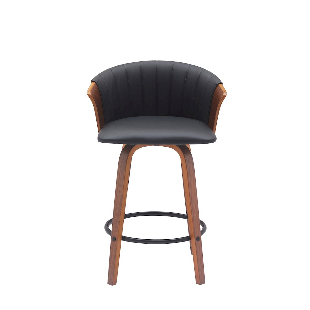 Diana Upholstered Wood Swivel Bar or Counter Stool