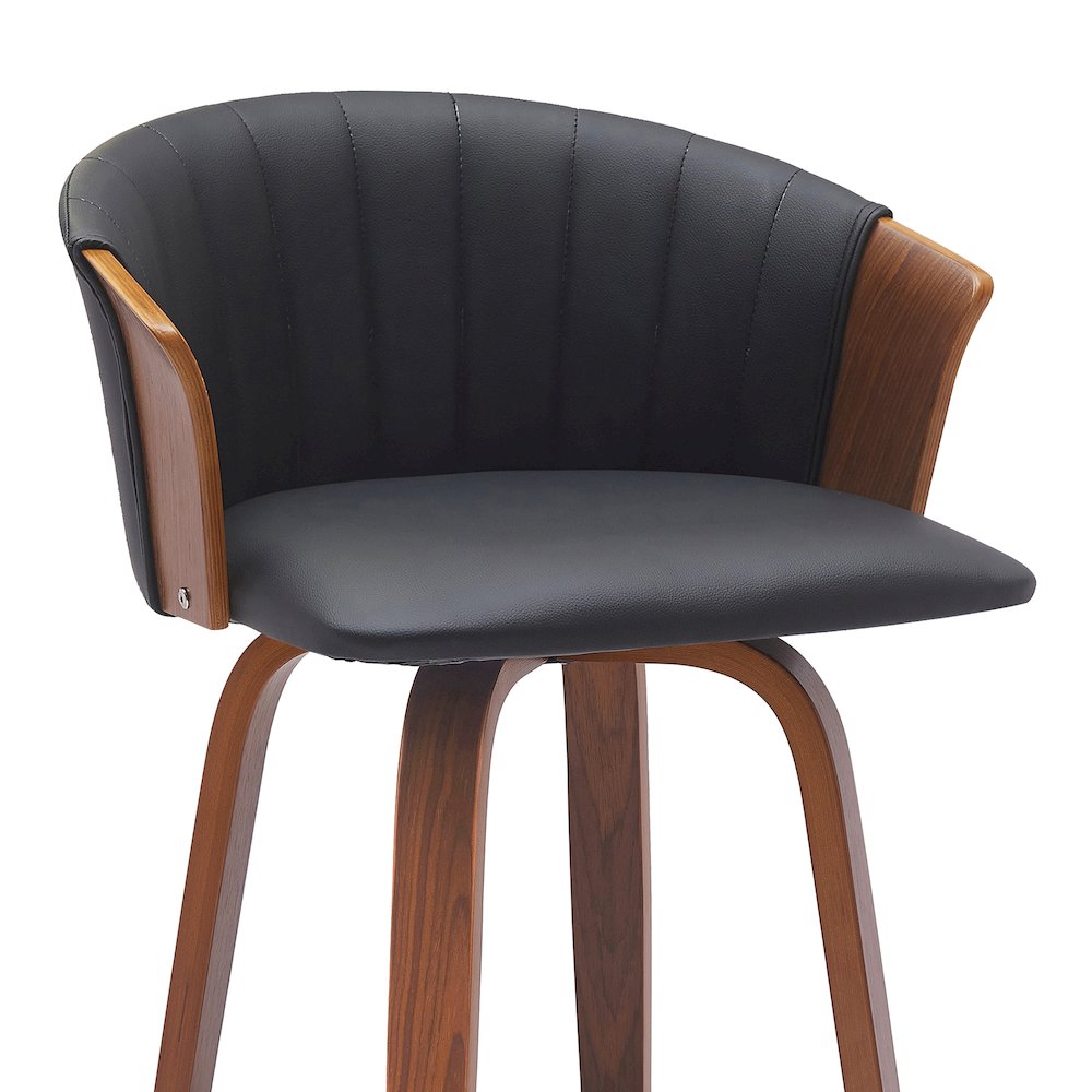 Diana Upholstered Wood Swivel Bar or Counter Stool