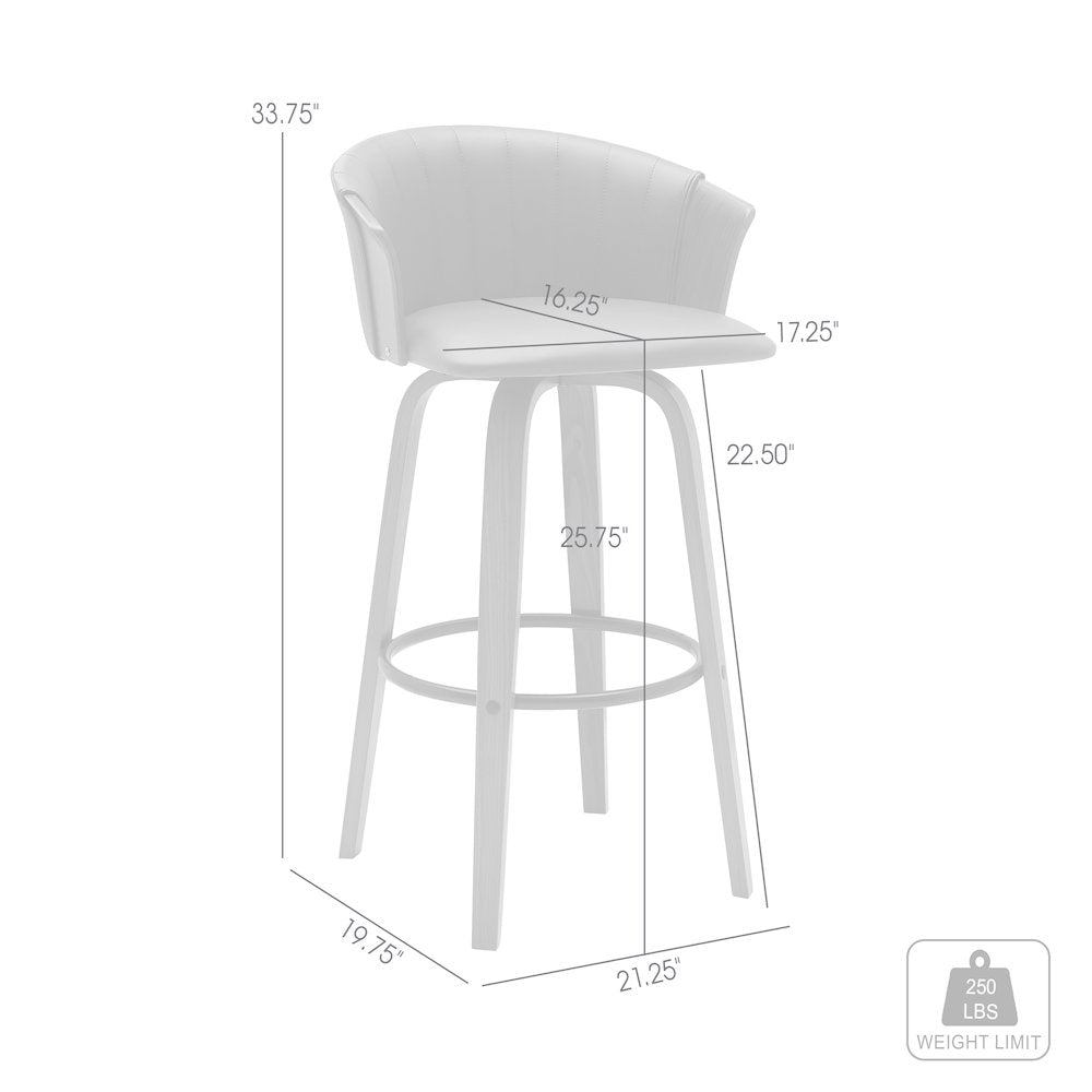 Diana Upholstered Wood Swivel Bar or Counter Stool