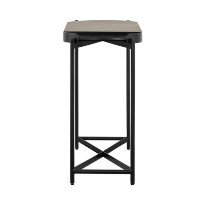Dua Concrete and Black Metal Modern Console Table