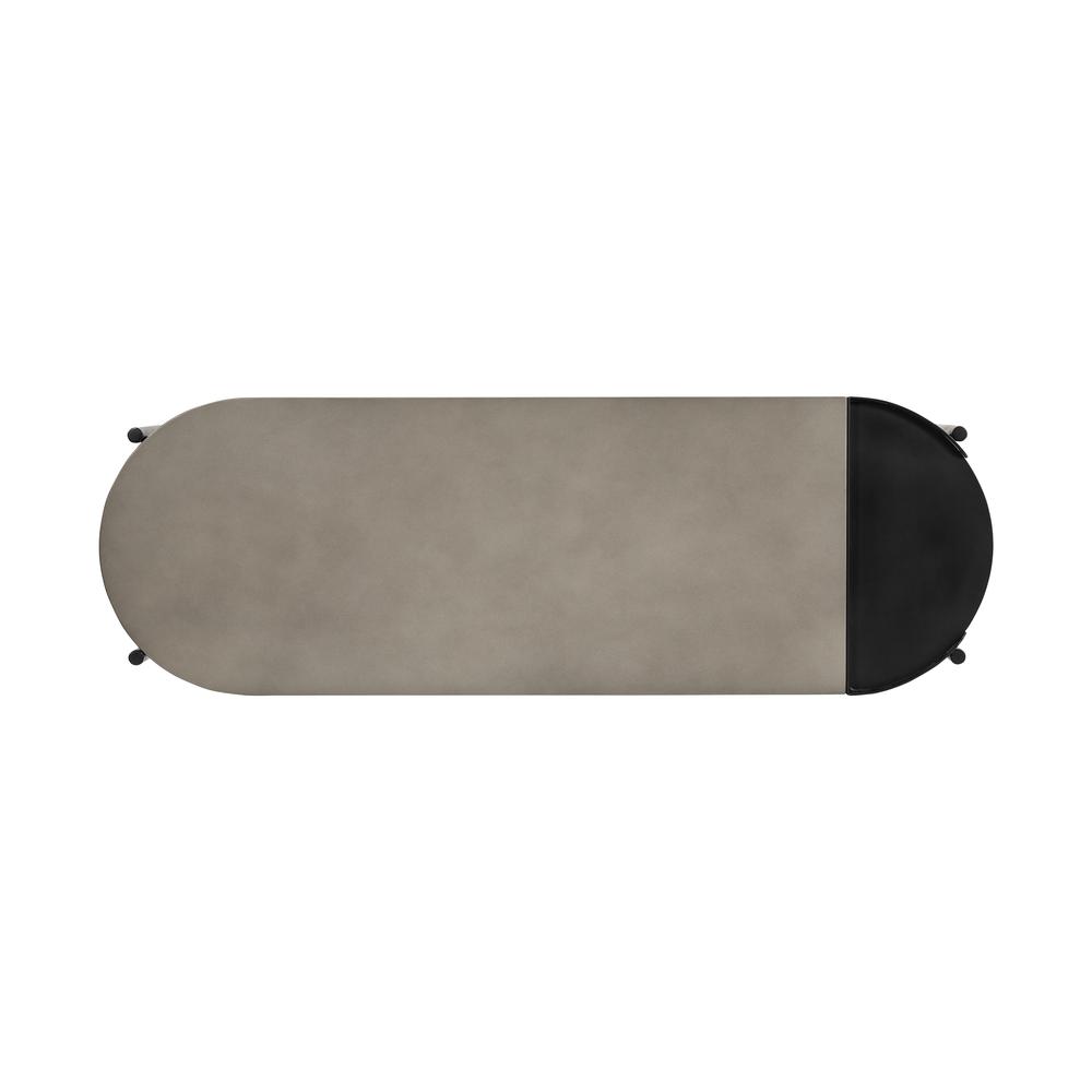 Dua Concrete and Black Metal Modern Console Table