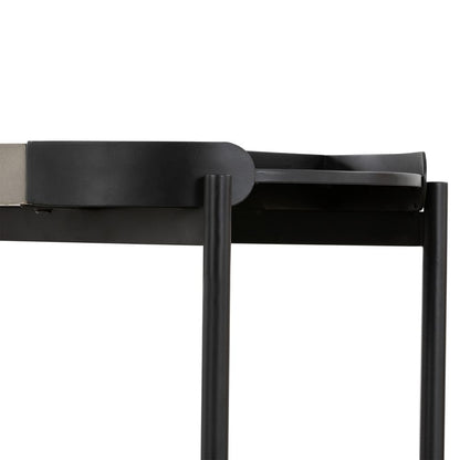 Dua Concrete and Black Metal Modern Console Table