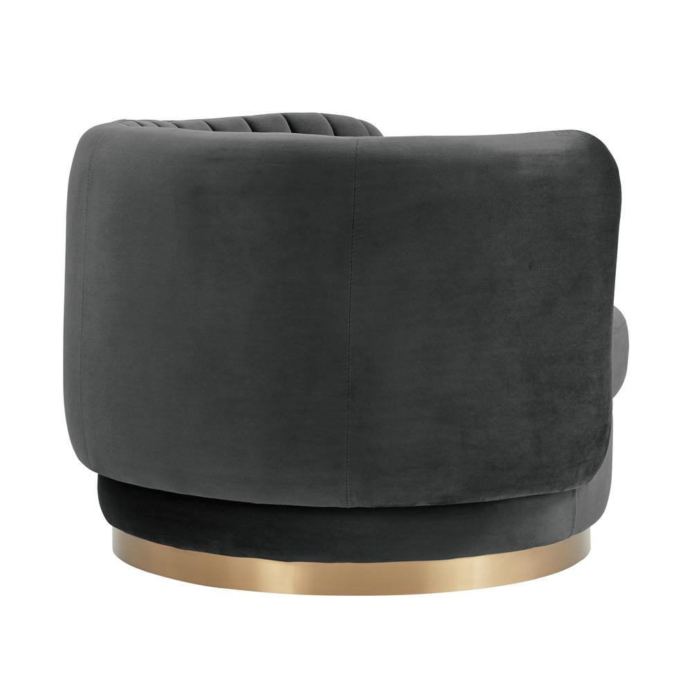 Davy Dark Gray Velvet Swivel Accent Chair
