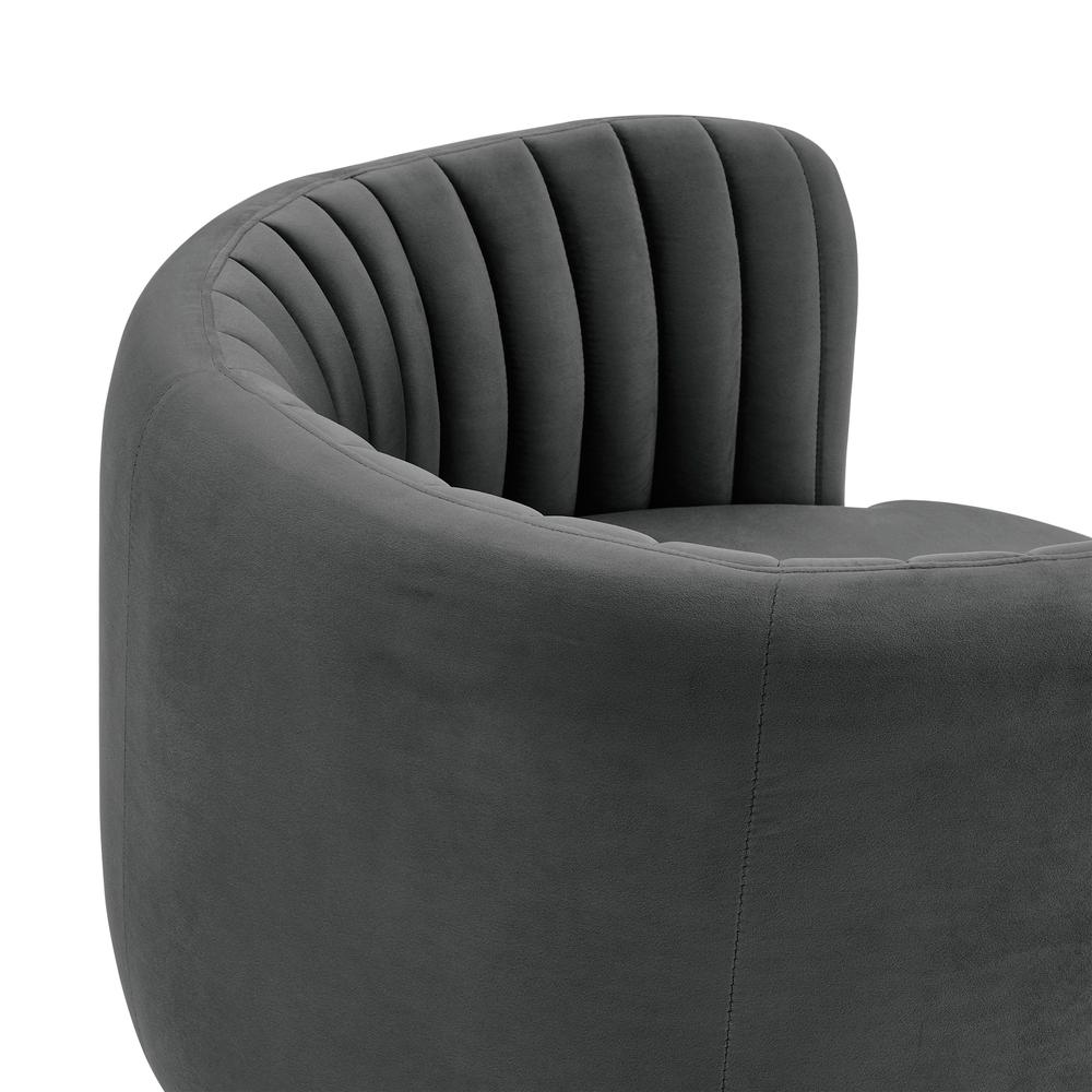Davy Dark Gray Velvet Swivel Accent Chair