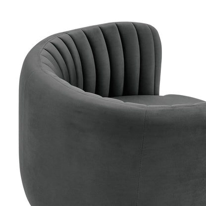 Davy Dark Gray Velvet Swivel Accent Chair