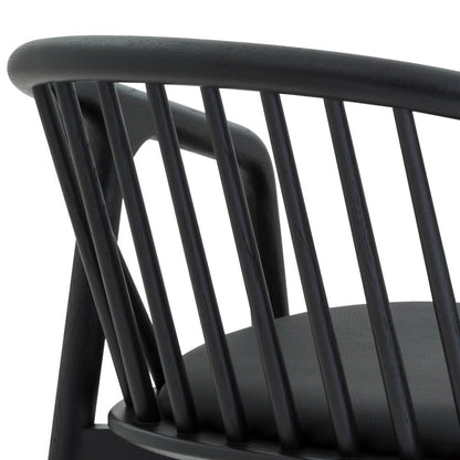 Echo Black Oak Wood and Faux Leather Bar Stool