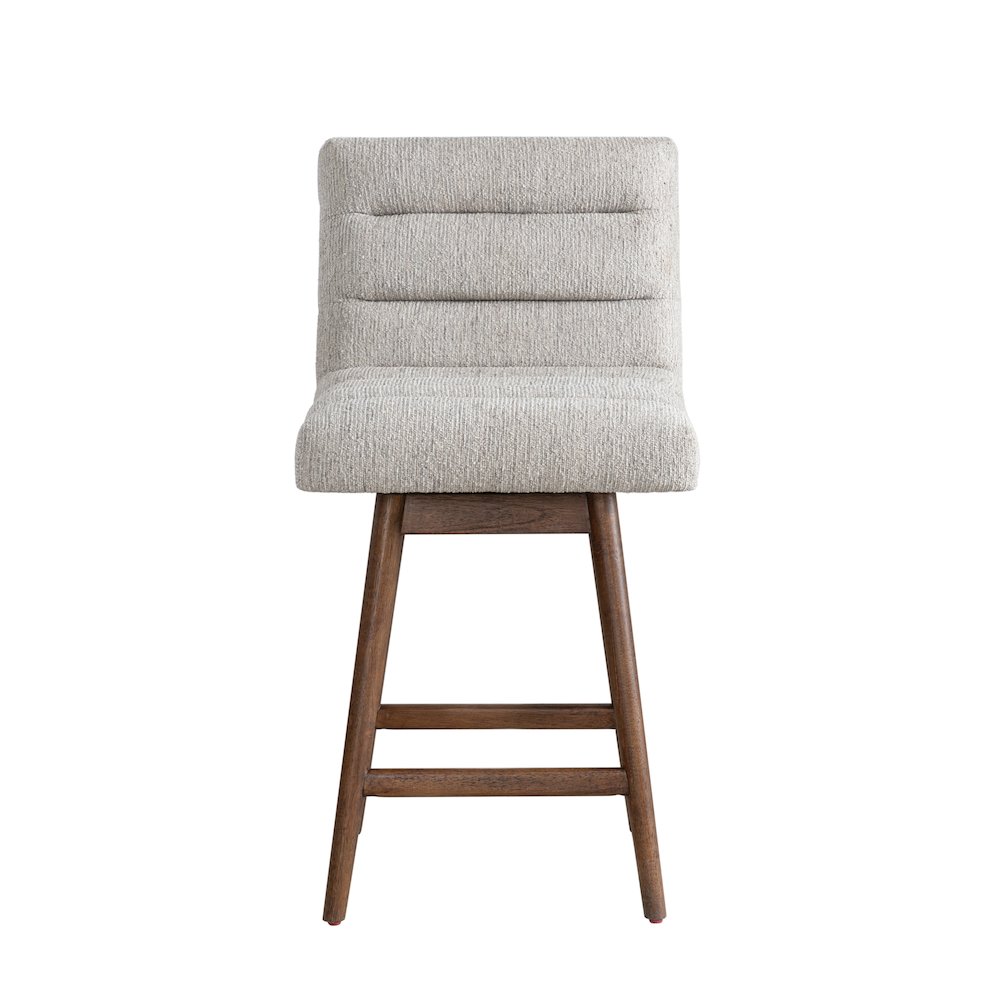 Elias Brown Solid Wood Upholstered 26" Counter Height Swivel Barstool