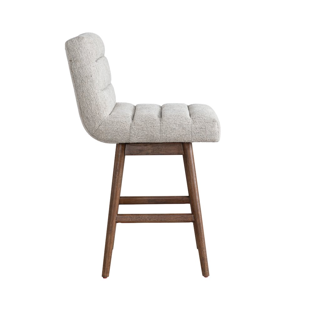 Elias Brown Solid Wood Upholstered 26" Counter Height Swivel Barstool