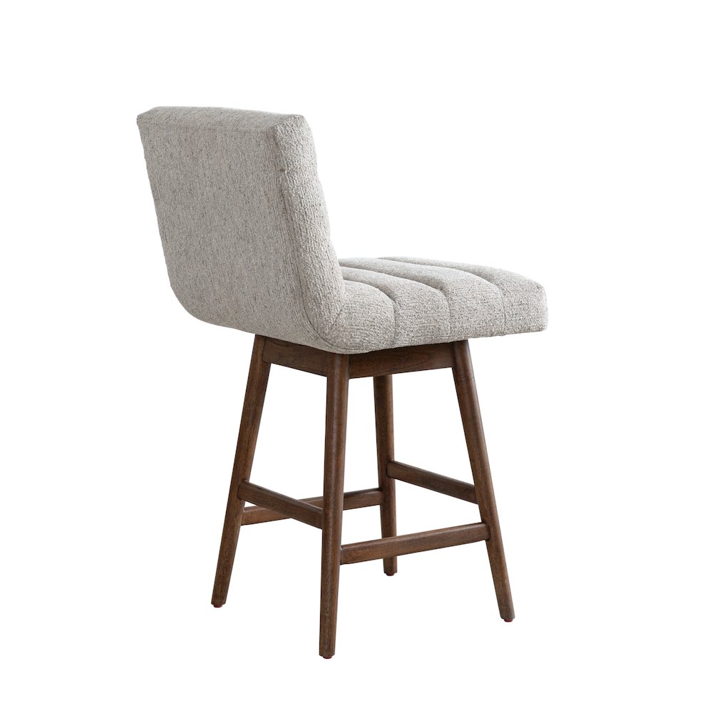 Elias Brown Solid Wood Upholstered 26" Counter Height Swivel Barstool