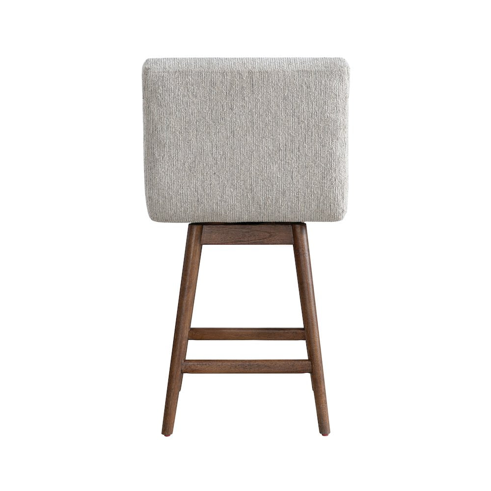 Elias Brown Solid Wood Upholstered 26" Counter Height Swivel Barstool
