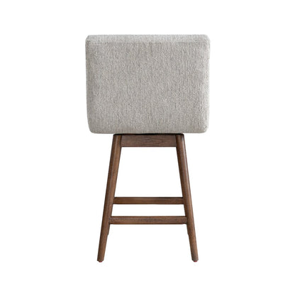 Elias Brown Solid Wood Upholstered 26" Counter Height Swivel Barstool
