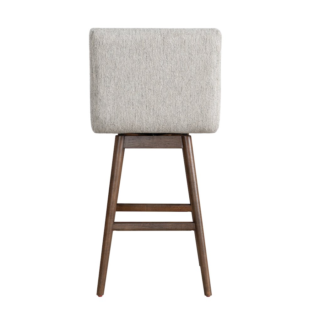 Elias Brown Solid Wood Upholstered 30" Bar Height Swivel Barstool