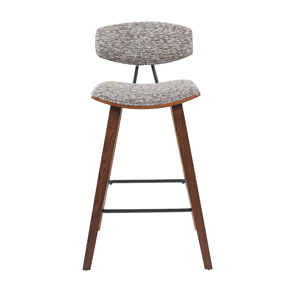 Swivel Counter Height Bar Stool with Speckled Brown Upholstered Seat