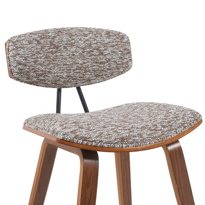 Swivel Counter Height Bar Stool with Speckled Brown Upholstered Seat