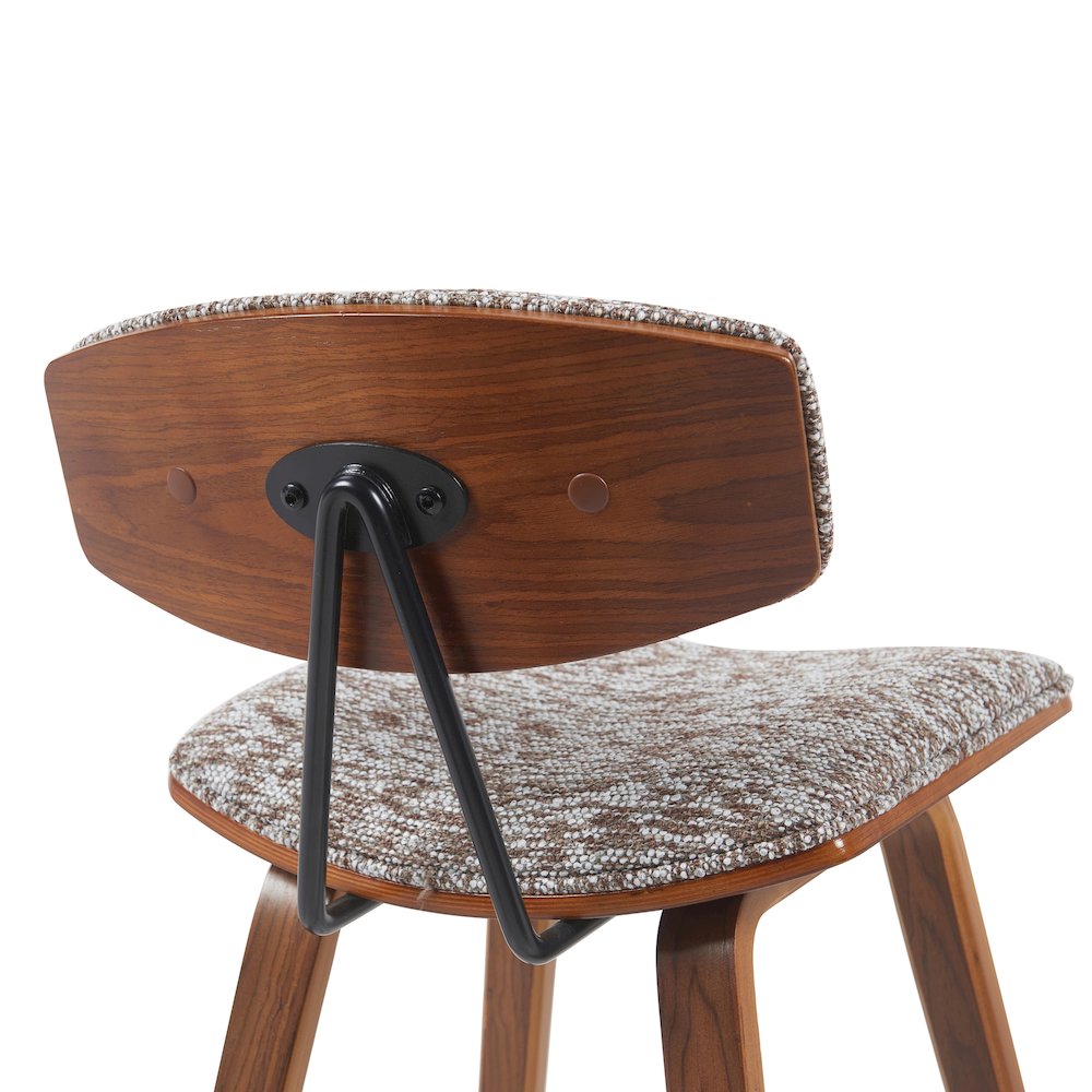 Swivel Counter Height Bar Stool with Speckled Brown Upholstered Seat