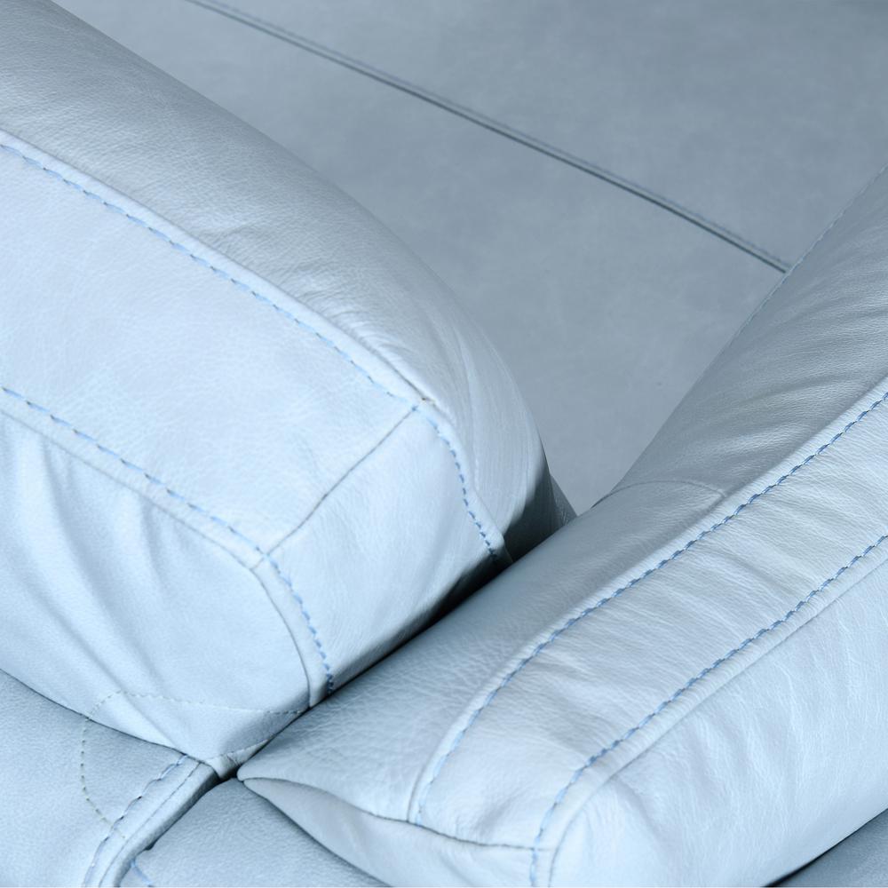 Franz Sky Blue Leather Sofa