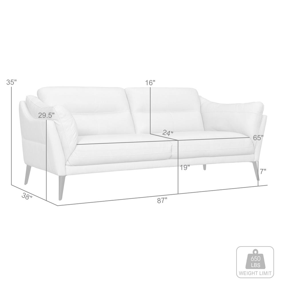 Franz Sky Blue Leather Sofa