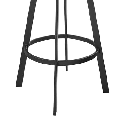30" Swivel Bar Stool in Black Iron with Black Walnut Finish
