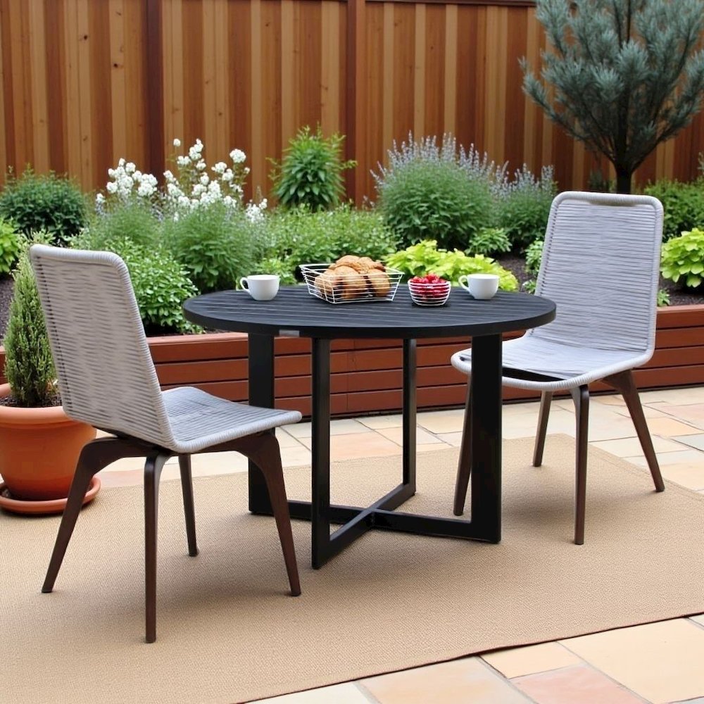 Patio Chair Set – Outdoor Dining Chairs and Porch Chairs in Silver Finish