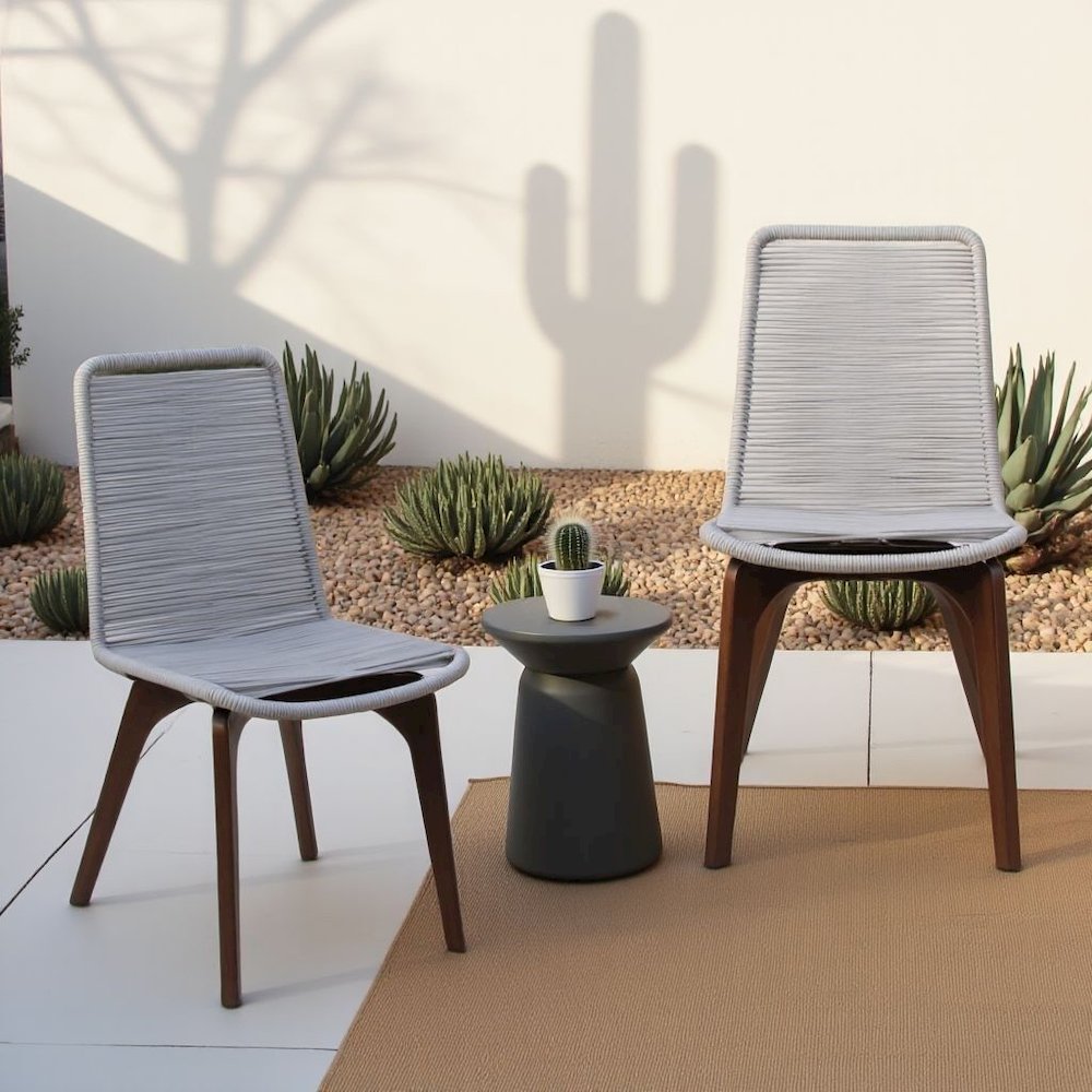 Patio Chair Set – Outdoor Dining Chairs and Porch Chairs in Silver Finish