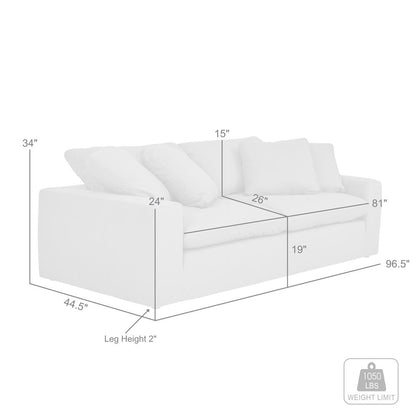 Liberty 96.5" Upholstered Sofa in Slate Gray